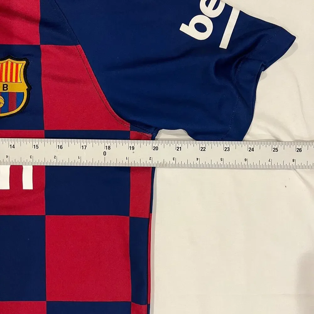 Lionel Messi FC Barcelona Nike Men's Red/Blue Checkered 2019 Home Jersey SZ L